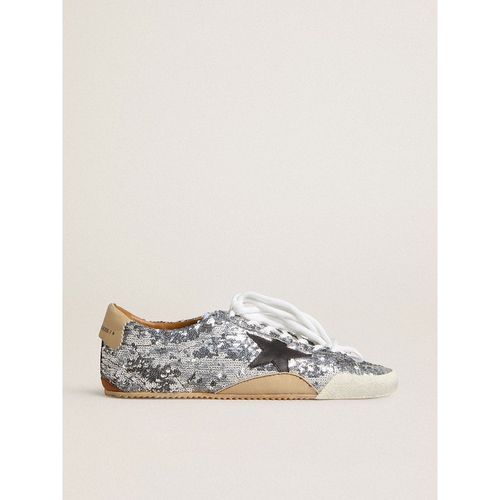 Golden Goose - Women's True-star In Silver Sequins With Black Star And Silver Leather Heel Tab, Woman