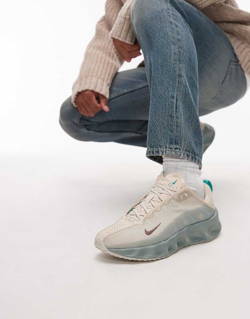 Ava Rover trainers in beige and teal-Green