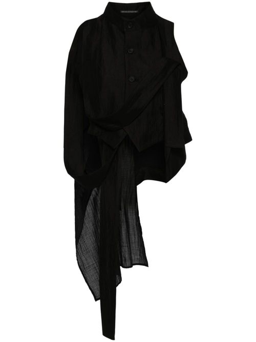 Asymmetric cropped shirt - Black