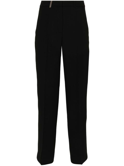 Straight-leg tailored trousers - Black