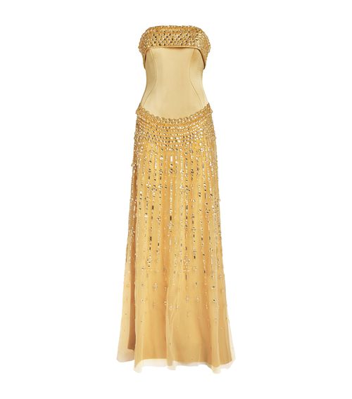 Embellished Strapless Gown