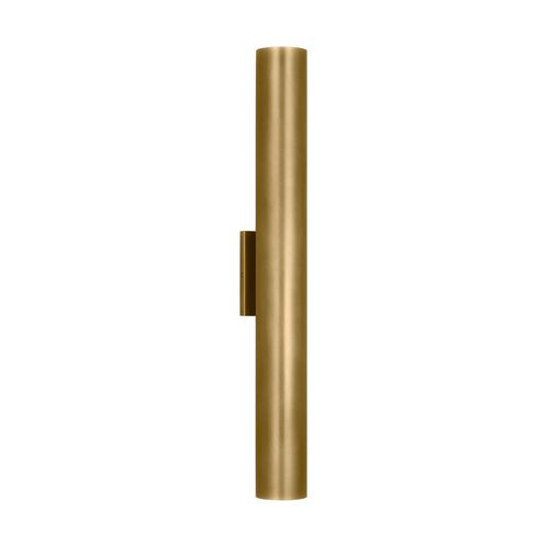 Natural Brass LED Outdoor Wall Mount from the Pressa Collection