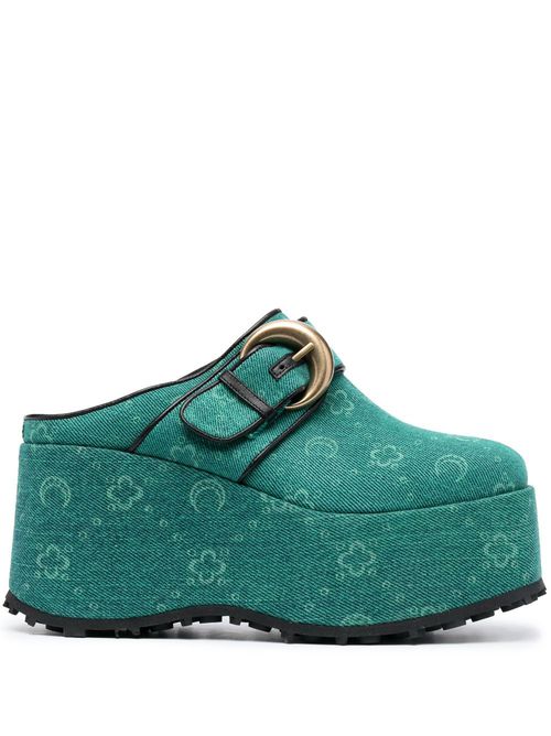 Regenerated denim monogram clogs - Green