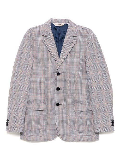 Glen-plaid blazer - Blue