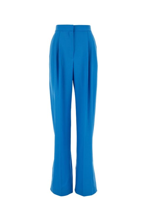 Wool Pleated Trousers — Blue
