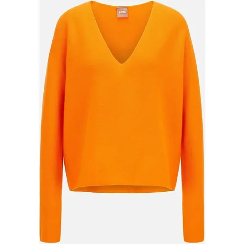 Hugo Boss Women's C_Ferona Sweater - Orange - Size: 10
