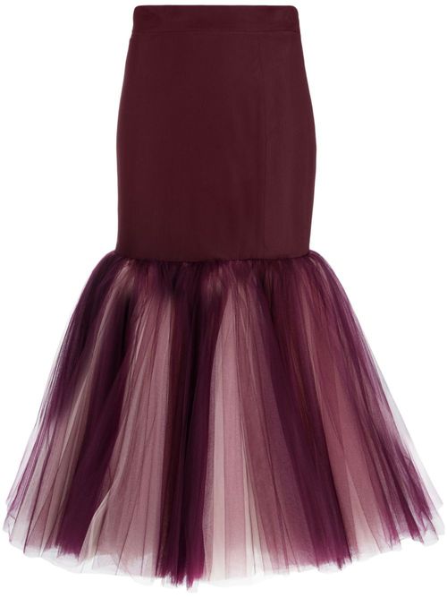 Fishtail pencil midi skirt - Purple