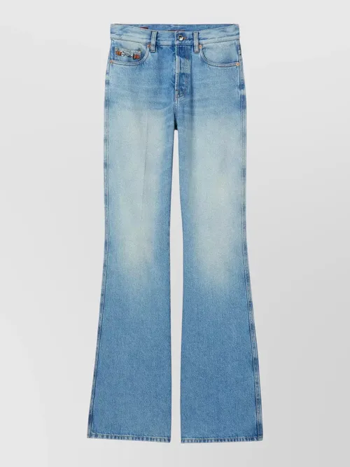 Gucci - mid rise flare trousers belt loop design