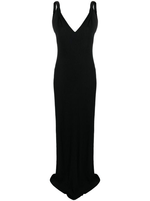 V-neck embellished gown - Black