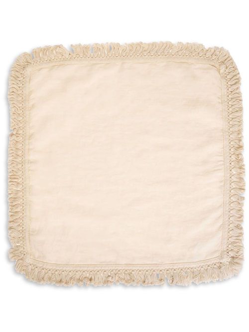 Set-of-two fringed linen napkins - Neutrals
