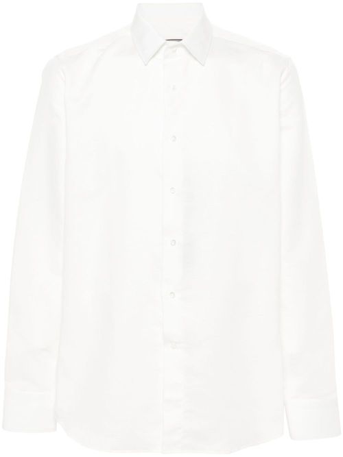 Classic-collar twill shirt - White