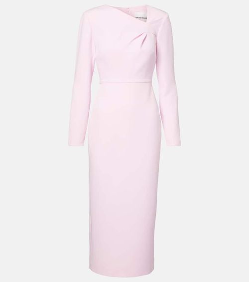 Asymmetric draped crêpe midi dress