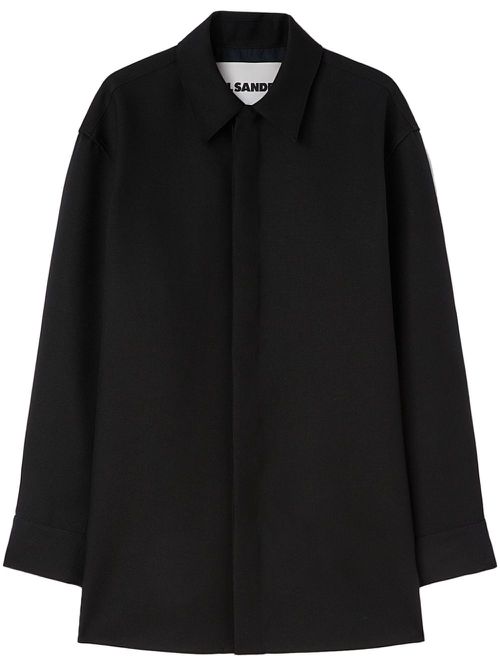 Wool shirt jacket - Black