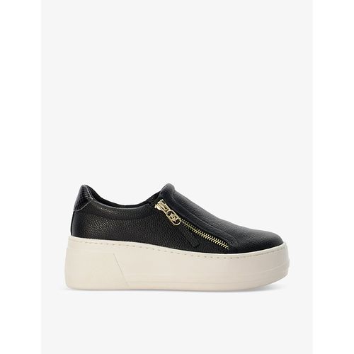 Womens Black-leather Episodic zip Leather Low-top Trainers