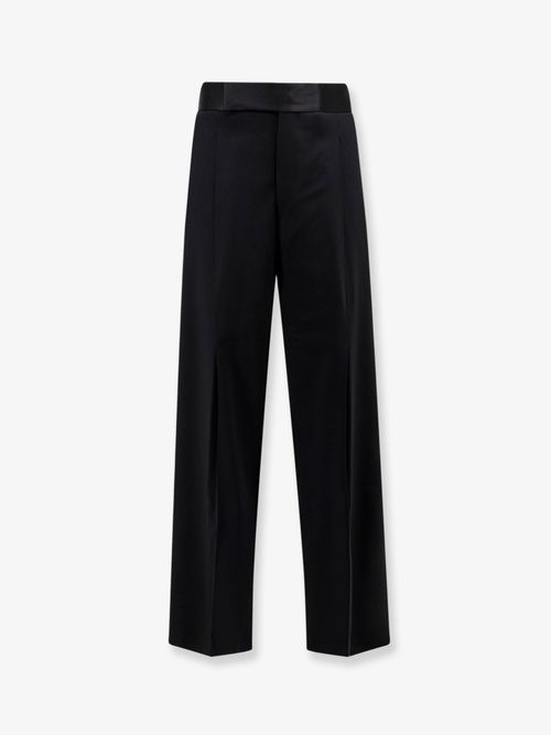 Pure Wool Tailored Trousers — Black