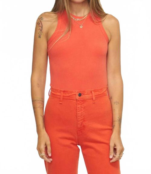 Blake Crewneck Bodysuit In Flamingo