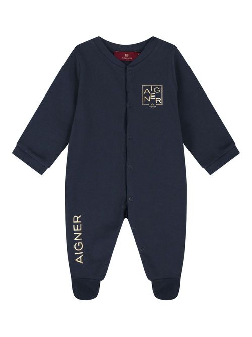 Logo-print babygrow - Blue