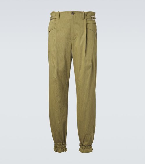Egreta striped cotton-blend tapered pants