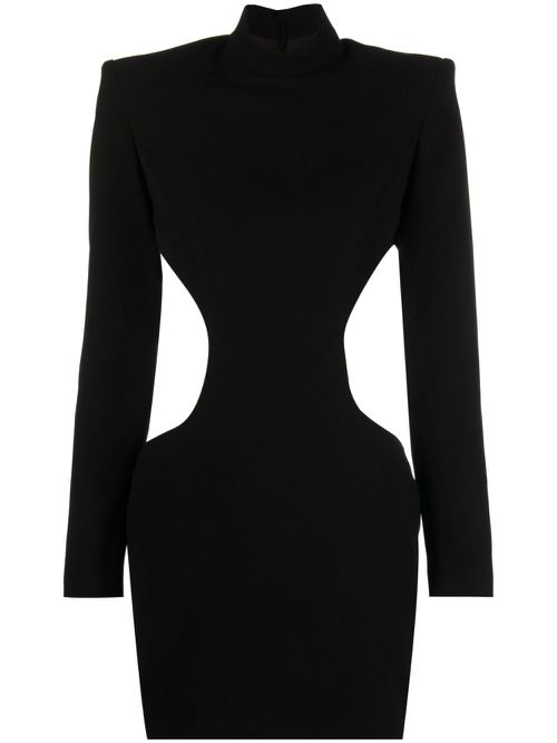 Roll neck cut-out minidress - Black
