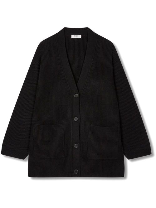 V-neck oversize cardigan - Black