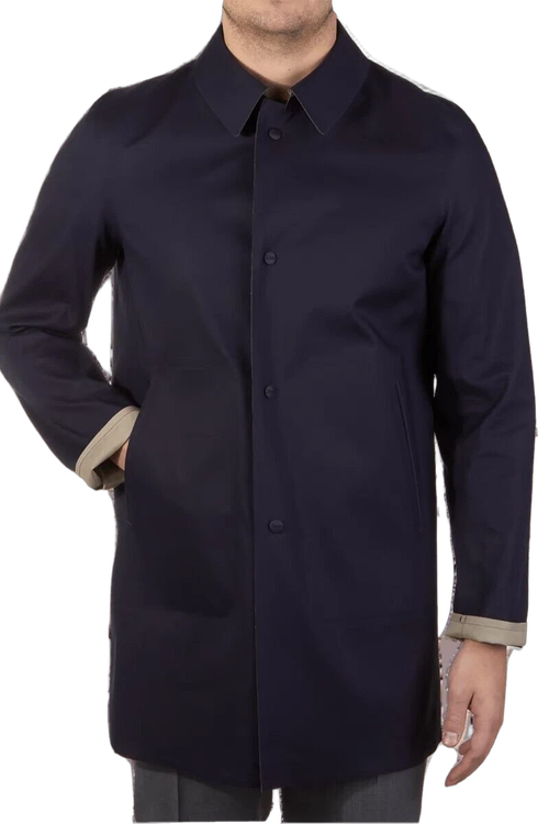 Reversible Cotton Coat — Navy