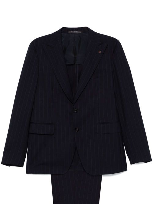 Pinstripe-pattern suit - Blue