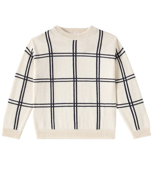 Bonpoint Erwin checked wool and cotton sweater