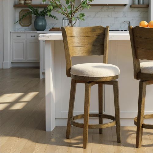 Armen Living Winsley Counter Height Bar Stool, White/Putty Brown