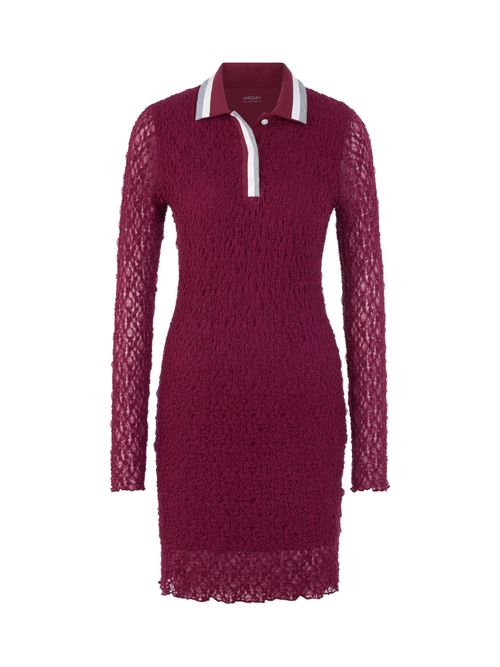 Marc Cain Polo dress with mesh look, red, 36 N
