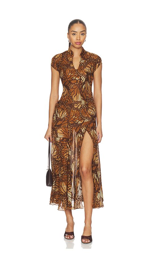 Kim Shui Midi Dress in Orange. XS. Also in
