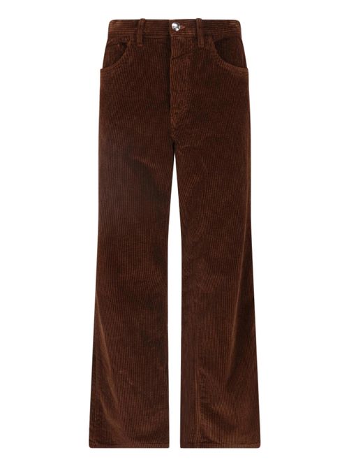 Men's Cotton Trousers with Calf Leather Application
