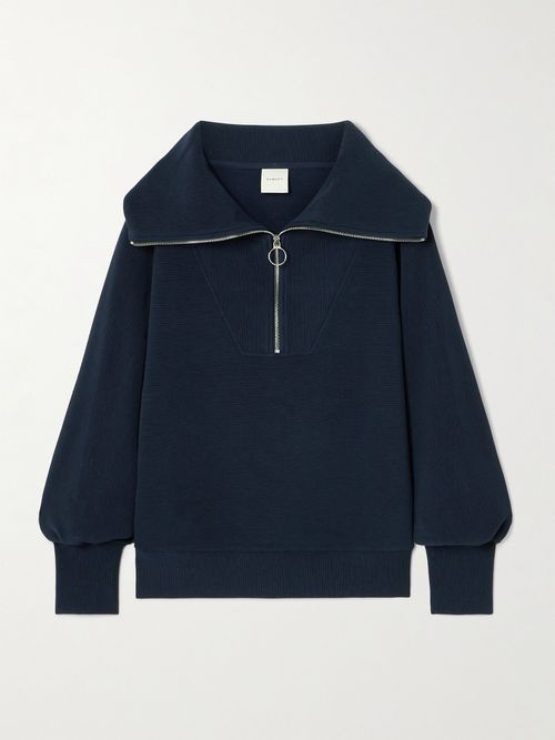 Vine Ribbed Cotton-blend Sweatshirt - Blue