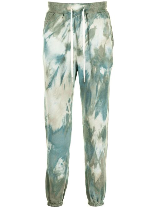 Tie-dye print track pants - Green