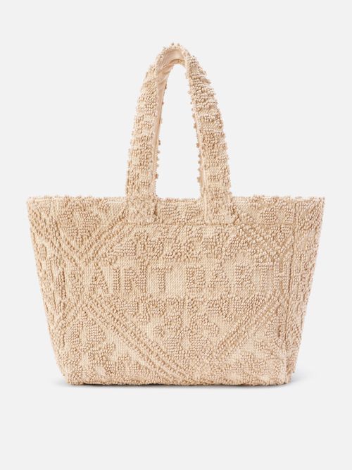 Cotton Tufting Bag With Raised Embroidery Brown - Unisex
