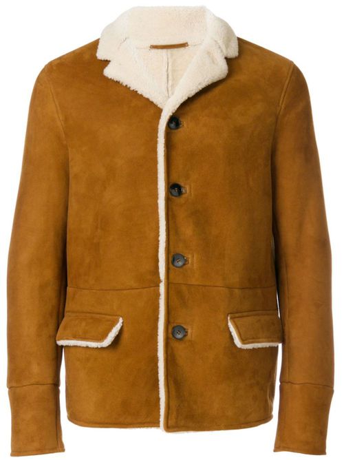 Shearling-trim jacket - Brown