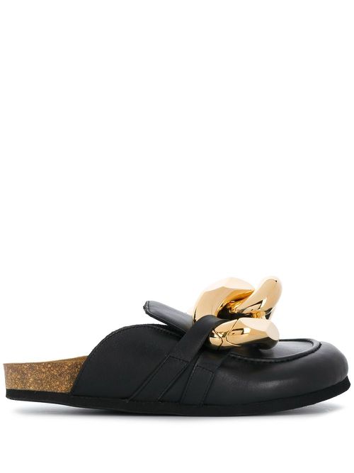 Chain loafer mules - Black