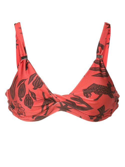 Carla tie-strap bikini top - Brown