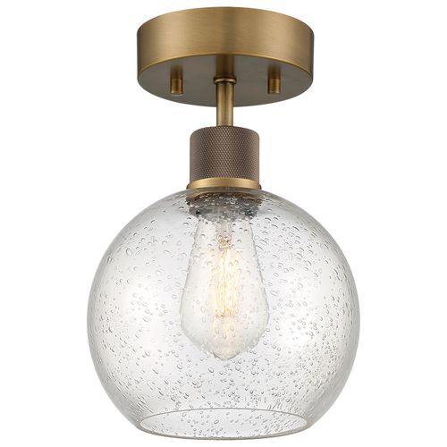Antique Brushed Brass LED Semi Flush Mount from the Port Nine Burgundy Collection