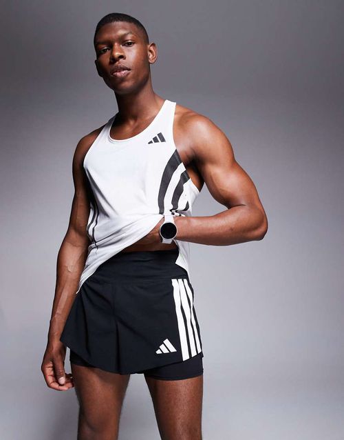 Adidas Running Adizero 2 in 1 shorts in black