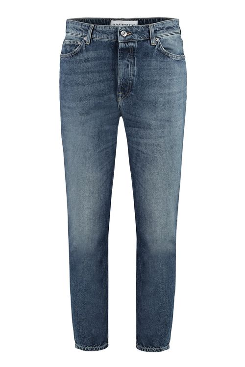 Men's Slim Fit Jeans with Back Logo Label