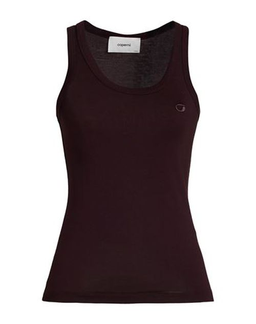 Woman Tank top Chocolate brown Size XS Cotton, Modal