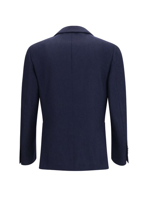 Merino Wool and Cashmere Blazer — Blue