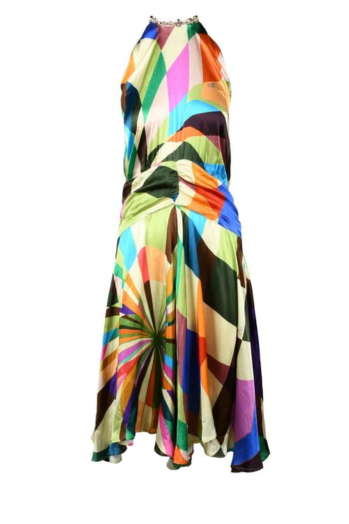 Sleeveless Mini Dress with Geometric Print