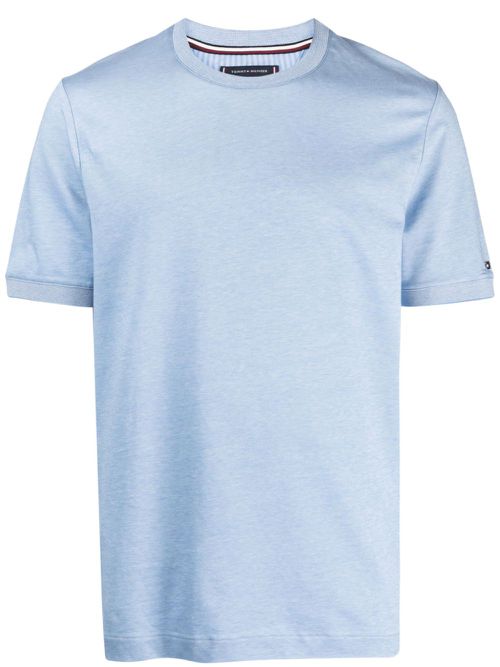 Logo-embroidered cotton T-shirt - Blue