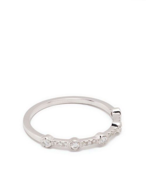 14kt white gold diamond stack ring - Silver