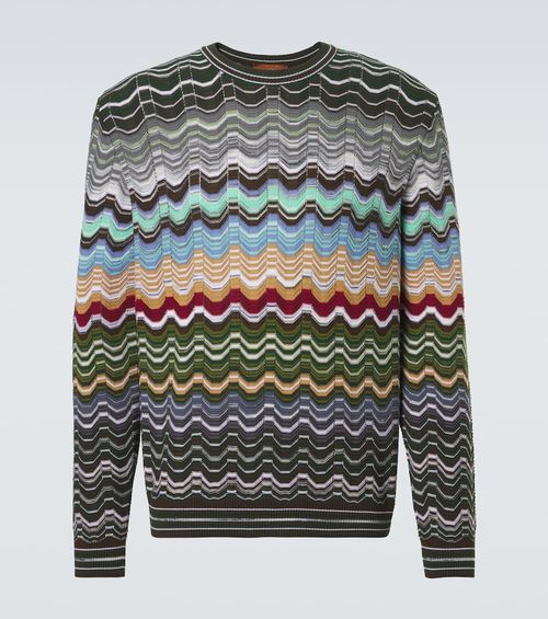 Zigzag cotton-blend sweater