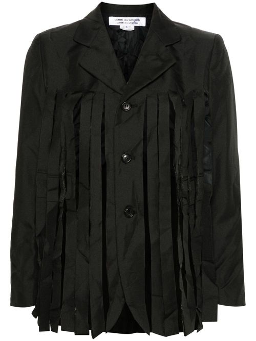 Fringe-detail blazer - Black