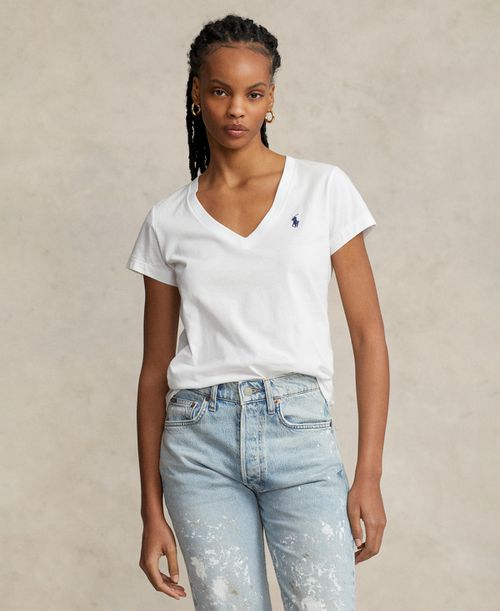 Women's V-Neck Short-Sleeve T-Shirt - White