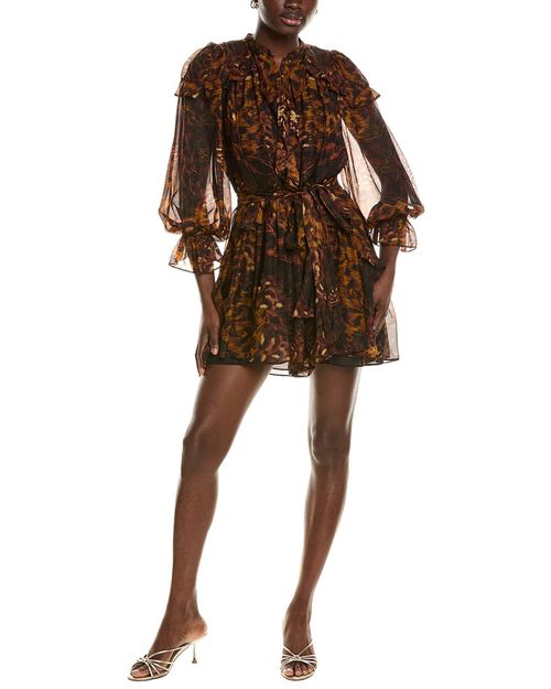 Silk-Blend Mini Dress