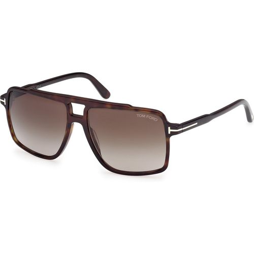 TOM FORD Man TOM FORD FT1177 KEMP 52B Sunglasses Acetate Havana Grigio Squared Normal Sfumato